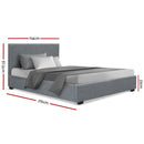 Artiss Nino Bed Frame Fabric - Grey King Single-9
