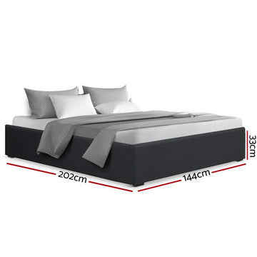 Artiss Bed Frame Double Size Gas Lift Base Charcoal TOKI - 0
