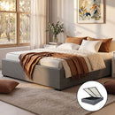 Artiss Bed Frame Double Size Gas Lift Base Grey TOKI-1