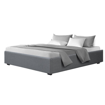 Artiss Bed Frame King Size Gas Lift Base Grey TOKI - 0