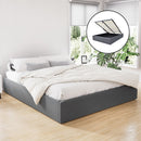 Artiss Bed Frame King Size Gas Lift Base Grey TOKI-1