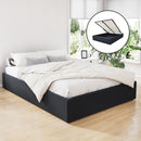 Artiss TOKI Queen Size Storage Gas Lift Bed Frame without Headboard Fabric Charcoal-8