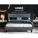 Artiss Bed Frame Queen Size Grey VANKE-4