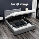 Artiss Bed Frame Double Size Gas Lift Grey VILA-8