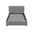 Artiss Vila Bed Frame Fabric Gas Lift Storage - Grey King Single-5