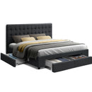 Artiss Bed Frame King Size with 4 Drawers Charcoal AVIO-1