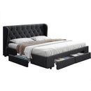 Artiss Mila Bed Frame Storage Drawers Fabric - Charcoal King-2