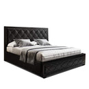 Artiss Bed Frame Queen Size Gas Lift Black TIYO-8