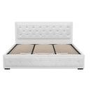 Artiss Bed Frame King Size Gas Lift White TIYO-6