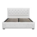 Artiss Bed Frame Queen Size Gas Lift White TIYO-6