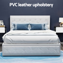 Artiss Bed Frame Queen Size Gas Lift White TIYO-9