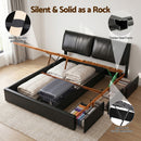 Artiss King Bed Frame Gas Lift Storage 3 Drawers Adjustable Headboard Platform Bed Black-8