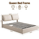 Artiss Queen Bed Frame Gas Lift Storage 3 Drawers Adjustable Headboard Platform Base-2