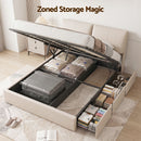 Artiss Queen Bed Frame Gas Lift Storage 3 Drawers Adjustable Headboard Platform Base-4