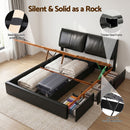 Artiss Queen Bed Frame Gas Lift Storage 3 Drawers Adjustable Headboard Platform Bed Black-8