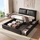 Artiss Queen Bed Frame Gas Lift Storage 3 Drawers Adjustable Headboard Platform Bed Black-10