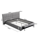 Artiss Double Size Upholstered Gas Lift Bed Frame with Foldable Bench PVC Leather Platform Bed with Storage-3