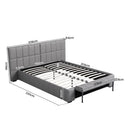 Artiss Queen Size Upholstered Gas Lift Bed Frame with Foldable Bench PVC Leather Platform Bed with Storage-3