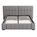 Artiss Queen Size Upholstered Gas Lift Bed Frame with Foldable Bench PVC Leather Platform Bed with Storage-4