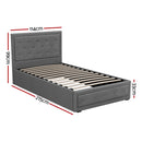 Artiss Bed Frame King Single Size Gas Lift Mattress Base with Storage Fabric-3
