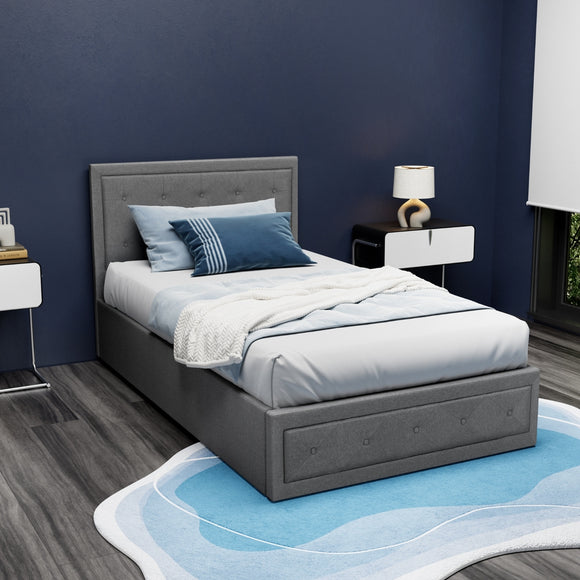 Artiss Bed Frame King Single Size Gas Lift Mattress Base with Storage Fabric