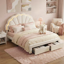 Artiss Double Bed Frame with 2 Storage Drawers Upholstered Velvet Platform Bed LED Headboard-1