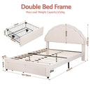 Artiss Double Bed Frame with 2 Storage Drawers Upholstered Velvet Platform Bed LED Headboard-2