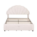 Artiss Double Bed Frame with 2 Storage Drawers Upholstered Velvet Platform Bed LED Headboard-3