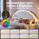 Artiss Double Bed Frame with 2 Storage Drawers Upholstered Velvet Platform Bed LED Headboard-5