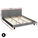 Artiss Bed Frame King Size Grey NEO-2