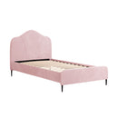 Artiss Bed Frame King Single Size Velvet Pink OLAN-1
