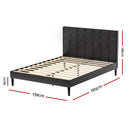 Artiss Bed Frame Double Size LED Black RAVI-2