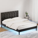 Artiss Bed Frame Double Size LED Black RAVI-7