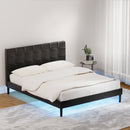 Artiss Bed Frame Queen Size LED Black RAVI-7