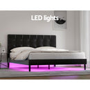 Artiss Bed Frame Queen Size LED Black RAVI-5