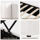 Artiss Queen Bed Frame with Gaslift Storage USB Type-C Charging Ports Velvet Upholstery White-9