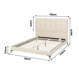 Artiss Queen Bed Frame Upholstered Platform Bed with Tufted Headboard 300kg Support - 0