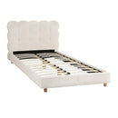 Artiss King Single Bed Frame Cloud Headboard Boucle Fabric Mattress Platform Base White-1