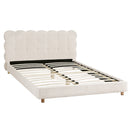 Artiss Queen Bed Frame Cloud Headboard Boucle Fabric Mattress Platform Base White-1
