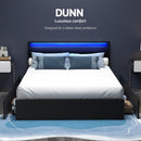 Artiss Bed Frame Queen Size LED with 4 Drawers Black DUNN-4