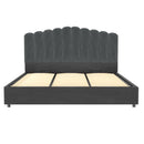 Artiss Bed Frame King Size Velvet Grey FION-7