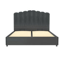 Artiss Bed Frame Queen Size Velvet Grey FION-7
