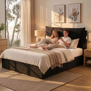 Artiss Queen Bed Frame with Horizontal Gas Lift Storage with LED Light USB Type-C Charging Station Black Velvet-11