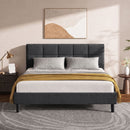 Artiss Tino Bed Frame Double Size Charcoal Fabric-1