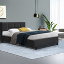 Artiss Tino Bed Frame Double Size Charcoal Fabric-8