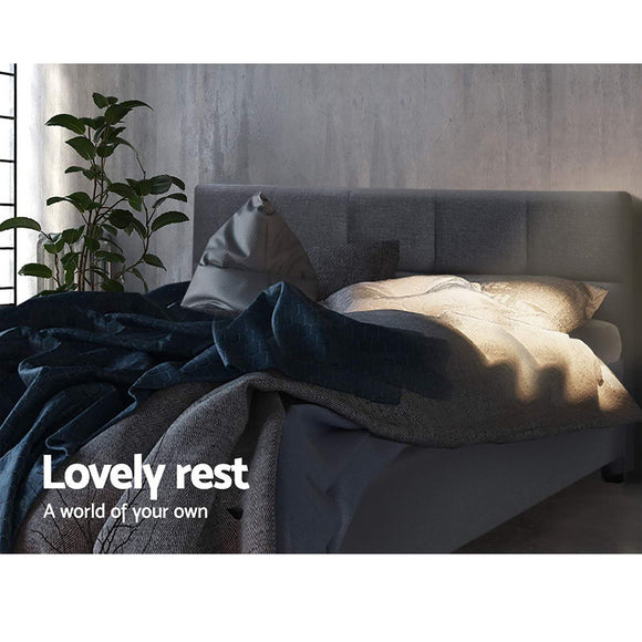 Artiss Tino Bed Frame Queen Size Charcoal Fabric