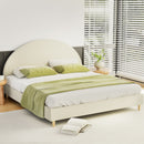 Artiss Bed Frame King Size Velvet Cream ELLA-7