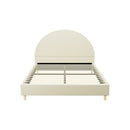 Artiss Bed Frame Queen Size Velvet Cream ELLA-3