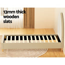 Artiss Bed Frame Single Size Velvet Cream ELLA-5