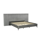 Artiss Bed Frame King Size Velvet Grey LOTT-1